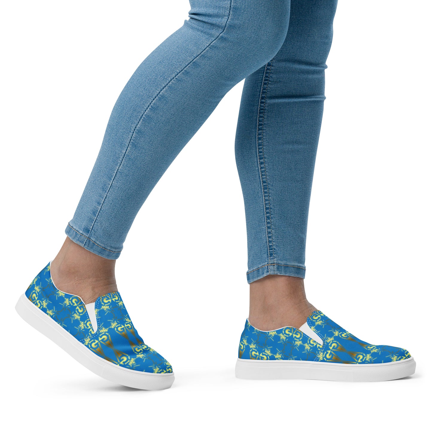 Glamire Women’s Slip-on Canvas Shoes Blue
